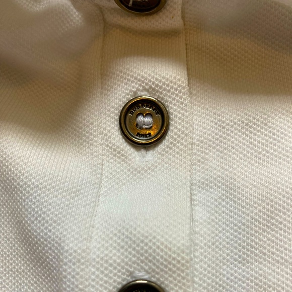 Burberry Brit Unisex Polo Short Sleve Shirt White Size:XS - Picture 3 of 6